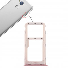 Bac Carte SIM + Bac Carte SIM / Bac Micro SD pour Huawei Honor 6A (Rose)