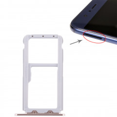 Bac Carte SIM + Bac Carte SIM / Bac Micro SD pour Huawei Honor V9 (Gold)