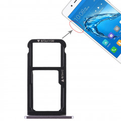 Bac Carte SIM + Bac Carte SIM / Bac Micro SD pour Huawei Enjoy 6s (Gris)
