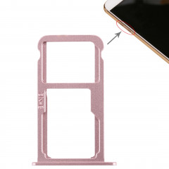 Bac Carte SIM + Bac Carte SIM / Carte Micro SD pour Huawei G9 Plus (Rose)