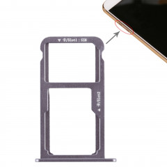 Bac Carte SIM + Bac Carte SIM / Carte Micro SD pour Huawei G9 Plus (Gris)