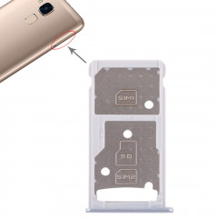 Bac Carte SIM + Bac Carte SIM / Bac Micro SD pour Huawei Honor 5c (Argent)