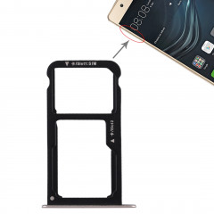 Bac Carte SIM + Bac Carte SIM / Carte Micro SD pour Huawei P9 Lite (Gold)