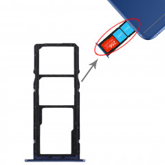 Bac Carte SIM + Bac Carte SIM + Carte Micro SD pour Huawei Honor 7A (Bleu)