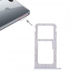 Bac Carte SIM + Bac Carte SIM / Carte Micro SD pour Huawei Honor 9 Lite (Blanc)