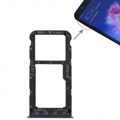Bac Carte SIM + Bac Carte SIM / Carte Micro SD pour Huawei P smart (Enjoy 7S) (Bleu)