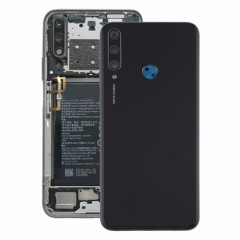 Cache arrière de batterie d'origine avec cache d'objectif d'appareil photo pour Huawei Y6p (noir)