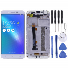 Écran LCD et numériseur complet avec cadre pour Asus Zenfone 3 Max ZC553KL / X00D (blanc)