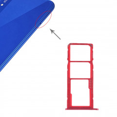 Plateau pour carte SIM + Plateau pour carte SIM + Carte Micro SD pour Huawei Honor Play 8A (Rouge)