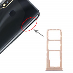Pour vivo Y5s plateau de carte SIM + plateau de carte SIM + plateau de carte Micro SD (or)