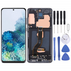 Écran LCD Super AMOLED d'origine pour Samsung Galaxy S20+ 5G SM-G986B/G985 Assemblage complet du numériseur avec cadre (Noir)