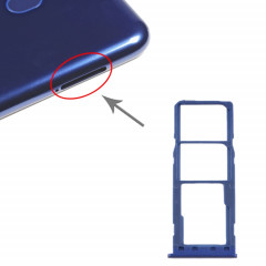 Pour Samsung Galaxy M10 SM-M105 Plateau de carte SIM + Plateau de carte SIM + Plateau de carte Micro SD (Bleu)