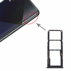 Pour Samsung Galaxy A50s SM-A507 Plateau de carte SIM + Plateau de carte SIM + Plateau de carte Micro SD (Noir)