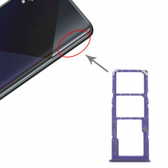 Pour Samsung Galaxy A50s SM-A507 Plateau de carte SIM + Plateau de carte SIM + Plateau de carte Micro SD (Violet)