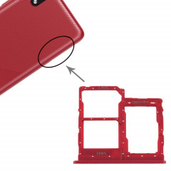 Pour Samsung Galaxy A01 Core SM-A013 Plateau de carte SIM + Plateau de carte SIM + Plateau de carte Micro SD (Rouge)