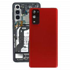 Coque arrière de batterie pour Samsung Galaxy S20 FE avec cache d'objectif d'appareil photo (rouge)