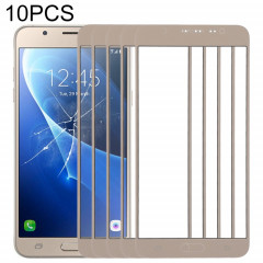 Pour Samsung Galaxy J7 (2016), J710F, J710FN, J710M/MN, J7108 10pcs lentille extérieure en verre d'écran avant (or)