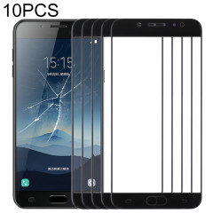 Pour Samsung Galaxy C8 / C7100, C7(2017) / J7+, C710F/DS 10pcs lentille extérieure en verre pour écran avant (noir)