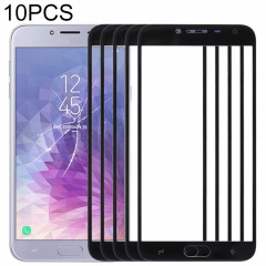 Pour Samsung Galaxy J4 (2018) 10pcs lentille extérieure en verre d'écran avant (noir)