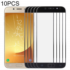 Pour Samsung Galaxy J7 (2017) / J730 10pcs Lentille en verre extérieure de l'écran avant (Noir)