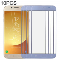 Pour Samsung Galaxy J7 (2017) / J730 10pcs Lentille en verre extérieure de l'écran avant (Bleu)