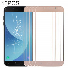 Pour Samsung Galaxy J5 (2017) / J530 10pcs lentille extérieure en verre d'écran avant (or)