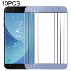 Pour Samsung Galaxy J5 (2017) / J530 10pcs Lentille en verre extérieure de l'écran avant (Bleu)