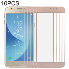 Pour Samsung Galaxy J3 2017 / J330 10pcs Lentille en verre extérieure de l'écran avant (Or)