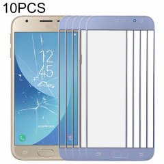 Pour Samsung Galaxy J3 (2017) / J330 10pcs Lentille en verre extérieure de l'écran avant (Bleu)