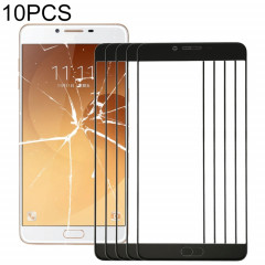 Pour Samsung Galaxy C9 Pro / C900 10pcs Lentille en verre extérieure de l'écran avant (Noir)