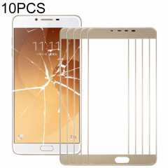 Pour Samsung Galaxy C9 Pro / C900 10pcs Lentille en verre extérieure de l'écran avant (Or)