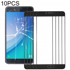 Pour Samsung Galaxy C7 Pro / C701 10pcs Lentille en verre extérieure de l'écran avant (Noir)
