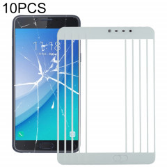 Pour Samsung Galaxy C7 Pro / C701 10pcs Lentille en verre extérieure de l'écran avant (Blanc)