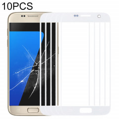 Pour Samsung Galaxy S7 / G930 10pcs Lentille en verre extérieure de l'écran avant (Blanc)