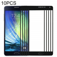 Pour Samsung Galaxy A7 (2015) 10pcs Lentille en verre extérieure de l'écran avant (Noir)