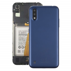Coque arrière de batterie pour Samsung Galaxy A01 SM-015F avec objectif d'appareil photo (bleu)