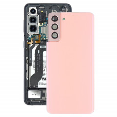 Couverture arrière de la batterie avec couvercle de la lentille de caméra pour Samsung Galaxy S21 + 5G (rose)