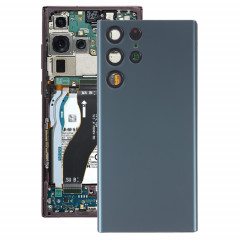 Coque arrière de batterie pour Samsung Galaxy S22 Ultra 5G SM-S908B avec cache d'objectif d'appareil photo (vert)