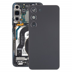 Pour Samsung Galaxy S23 SM-S911B Couvercle arrière de batterie en verre OEM avec couvercle d'objectif d'appareil photo (noir)
