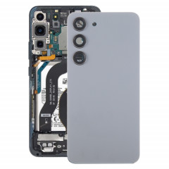 Pour Samsung Galaxy S23 SM-S911B Couvercle arrière de batterie en verre OEM avec couvercle d'objectif d'appareil photo (gris)