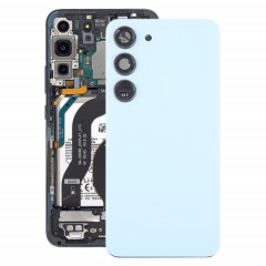 Pour Samsung Galaxy S23 SM-S911B Couvercle arrière de batterie en verre OEM avec couvercle d'objectif d'appareil photo (bleu)