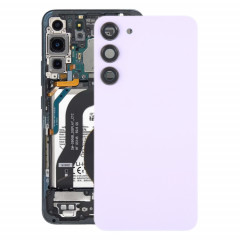 Pour Samsung Galaxy S23 + SM-S916B Couvercle arrière de batterie en verre OEM avec couvercle d'objectif d'appareil photo (rose)