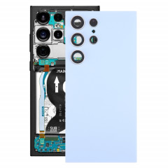 Pour Samsung Galaxy S24 Ultra SM-S928B Couvercle arrière de batterie OEM avec couvercle d'objectif d'appareil photo (bleu)