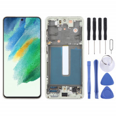 Pour Samsung Galaxy S21 FE 5G SM-G990B Écran LCD d'origine numériseur assemblage complet avec cadre (vert olive)