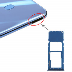 Pour Galaxy A20 A30 A50 Plateau de carte SIM + Plateau de carte Micro SD (Bleu)