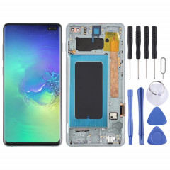 Écran LCD Super AMOLED d'origine pour Samsung Galaxy S10+ Assemblage complet du numériseur avec cadre (Vert)