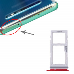 Pour Samsung Galaxy S10+ / S10 / S10e Plateau de carte SIM + Plateau de carte Micro SD (Rouge)