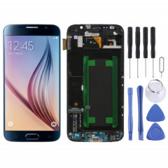 Écran LCD Super AMOLED d'origine pour Samsung Galaxy S6 SM-G920F Assemblage complet du numériseur avec cadre (Bleu)