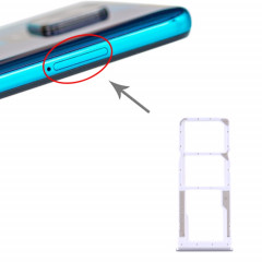 Plateau pour carte SIM + Plateau pour carte SIM + Plateau pour carte Micro SD pour Xiaomi Redmi Note 9S (Argent)