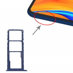 Plateau de la carte SIM + plateau de la carte SIM + plateau de la carte Micro SD pour Huawei Y6s (2019) (bleu)